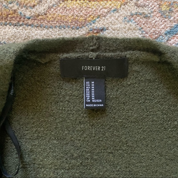 Olive Green Longline Cardigan - Picture 7 of 7